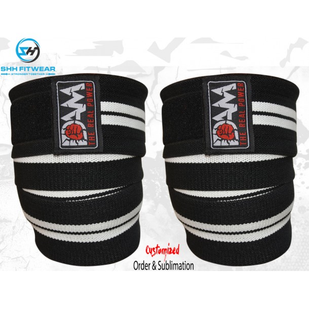 SHH HEAVY DUTY KNEE WRAPS HEAVY WEIGHT LIFTING BODYBUILDING POWER LIFTING STRAPS KW-007